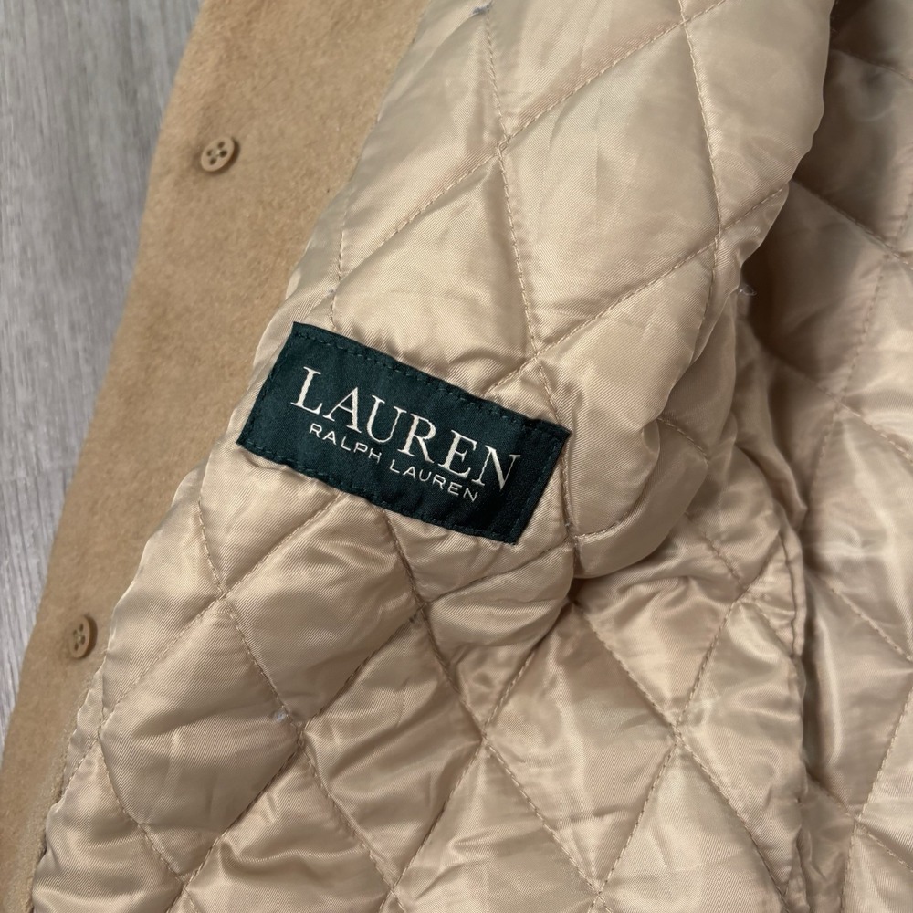 Lauren Ralph Lauren Women's Wool Blend‎ Hooded Coat Camel Tan Size 16R - Picture 7 of 12